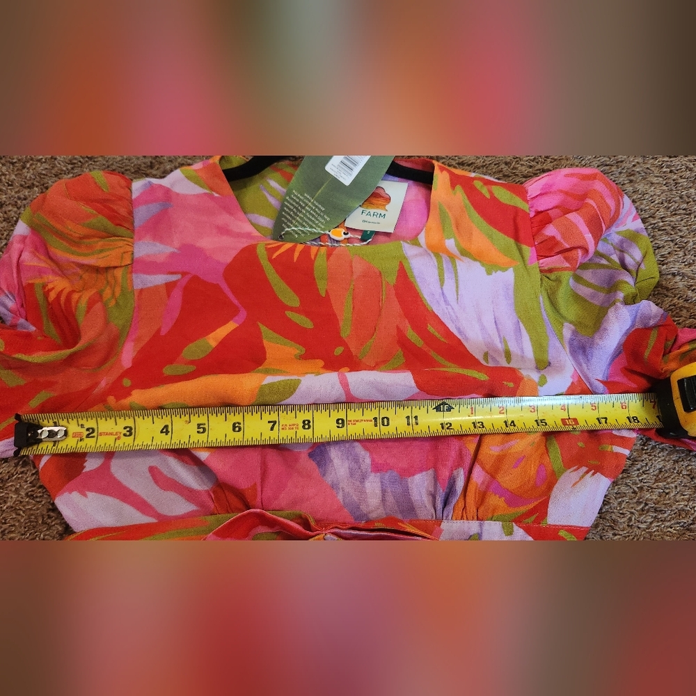 Farm Rio Colorful Leaves Midi Dress - Picture 8 of 14